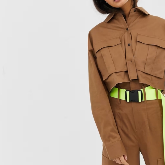 Collusion high waist pants and utility shirt with belt - Picture 6 of 8